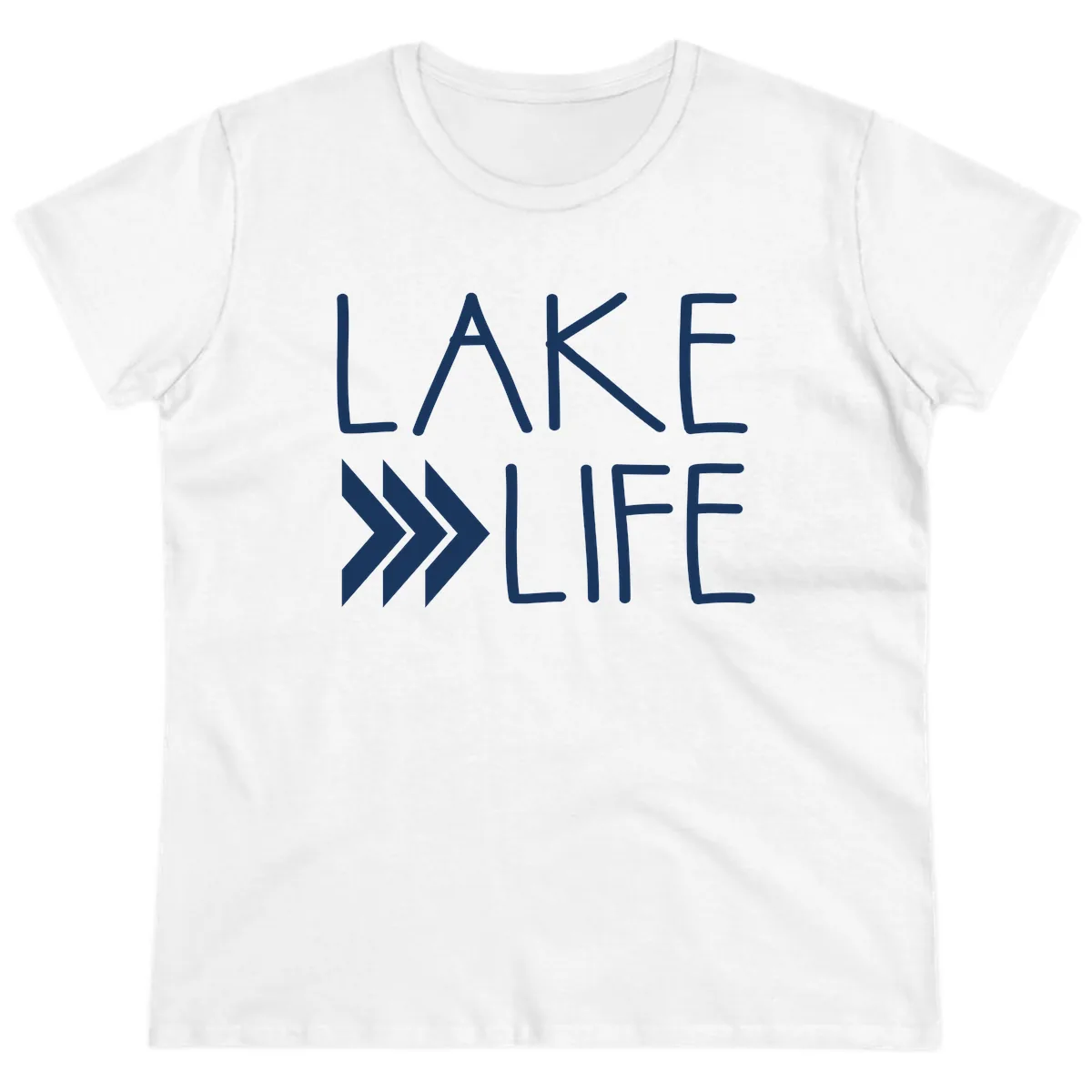 Lake Life Arrow Design Ladies Tee in White