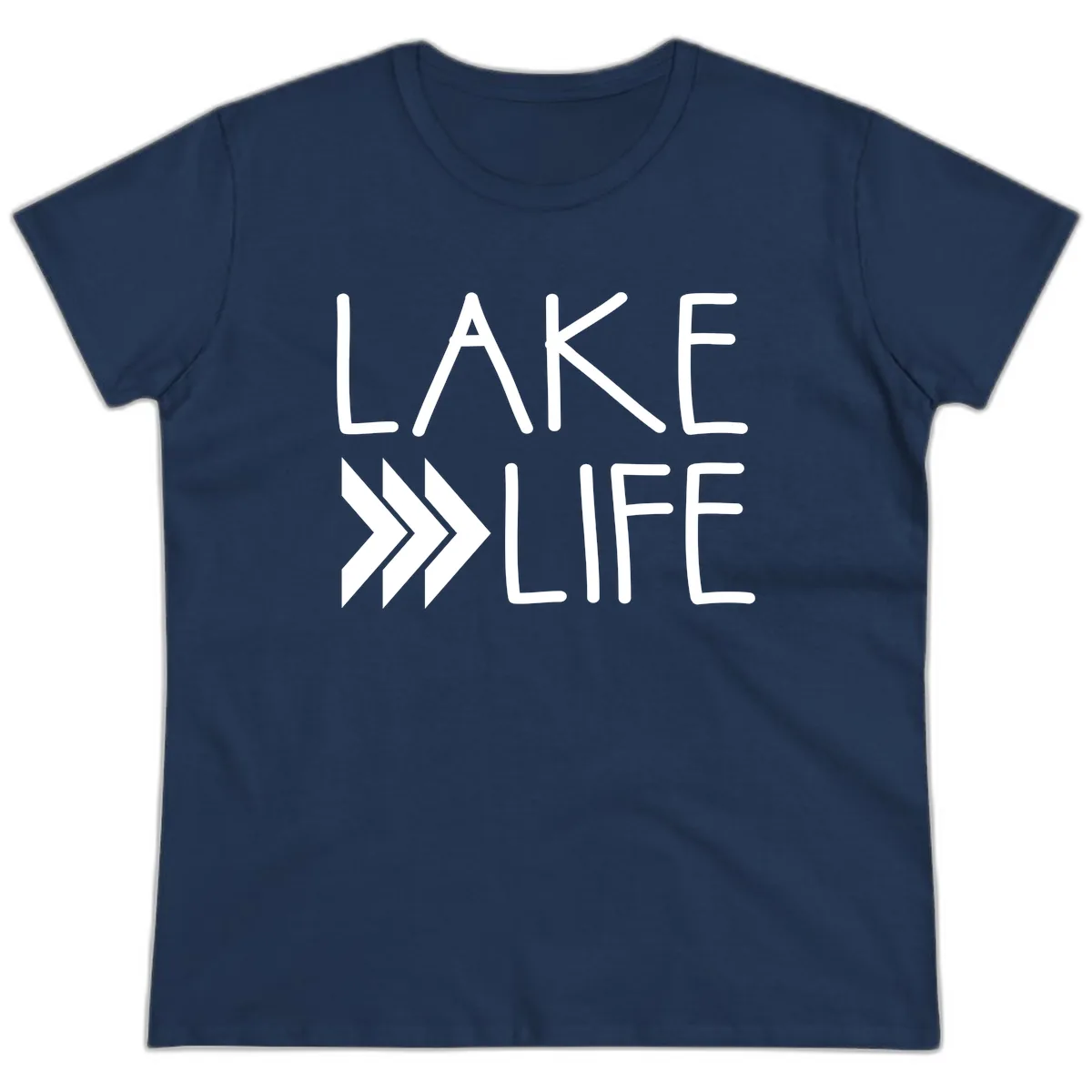 Lake Life Arrow Design Ladies Tee in Navy