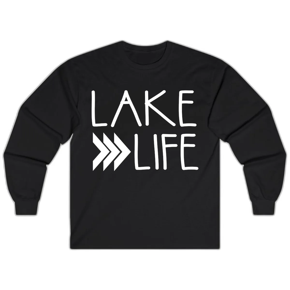 Lake Life Arrow Design Long Sleeve in Black