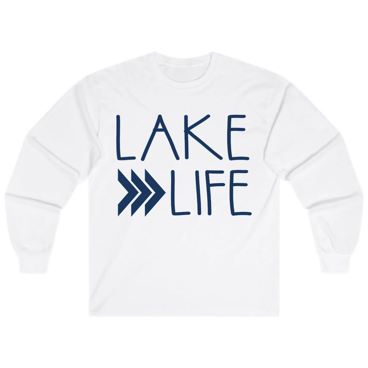 Lake Life Arrow Design Long Sleeve in White