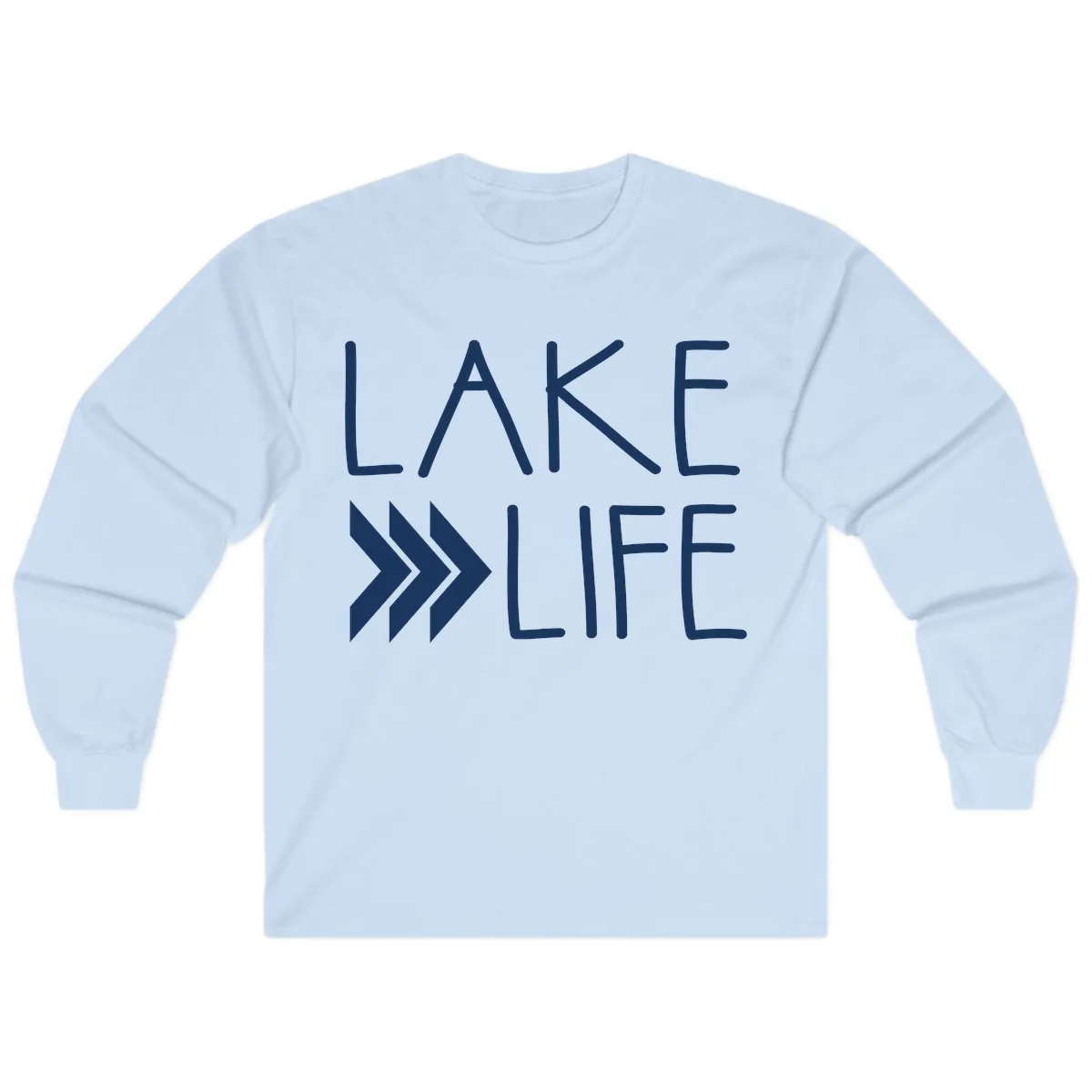Lake Life Arrow Design Long Sleeve in Light Blue
