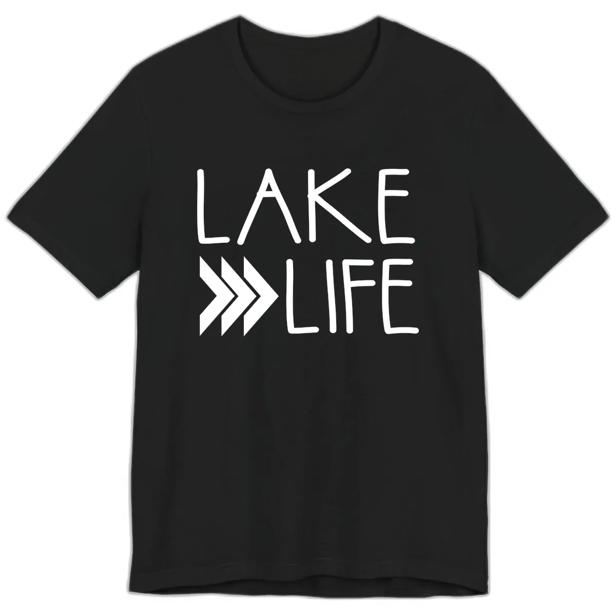 Lake Life Arrow Design Premium T-Shirt in Black