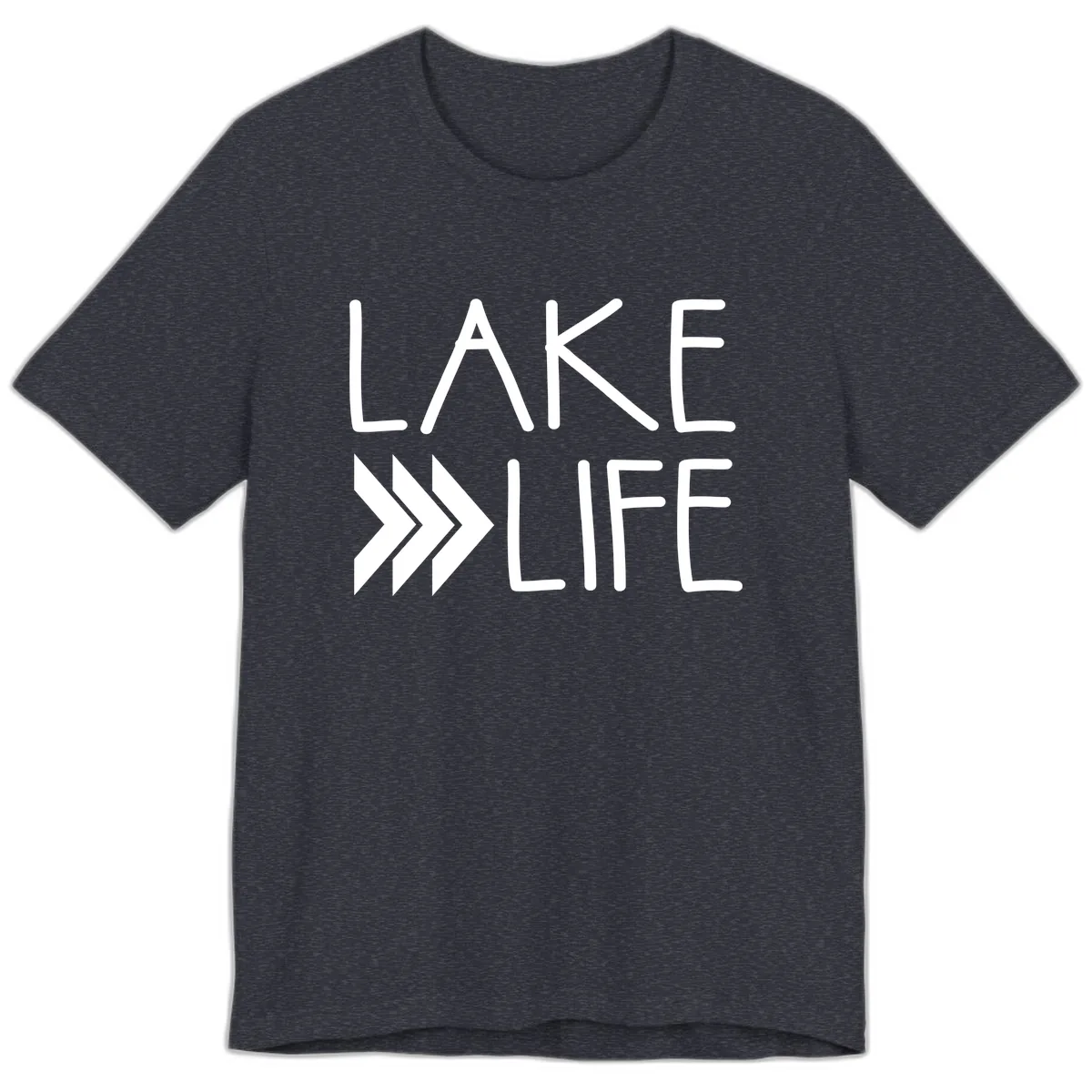 Lake Life Arrow Design Premium T-Shirt in Heather Navy