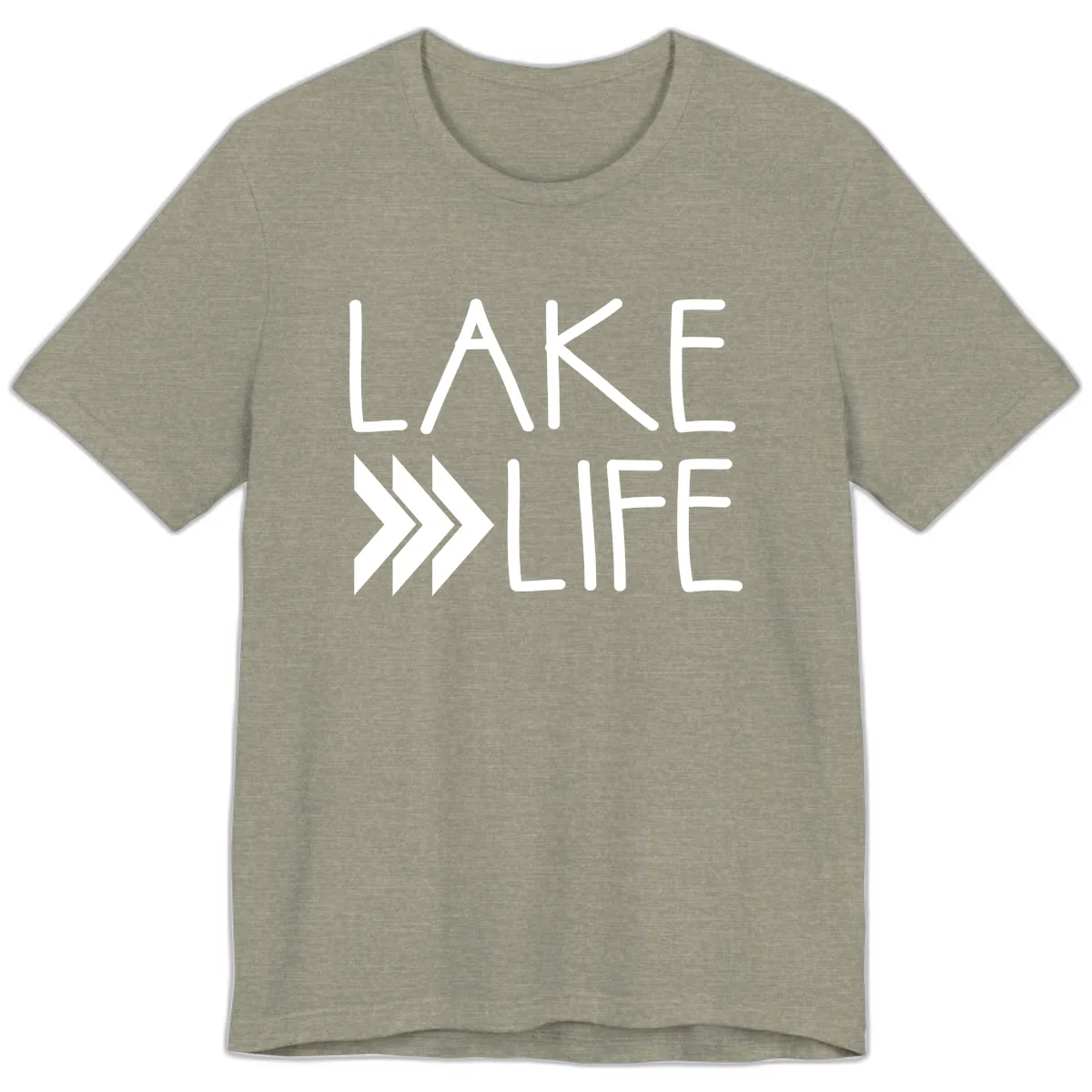 Lake Life Arrow Design Premium T-Shirt in Heather Stone
