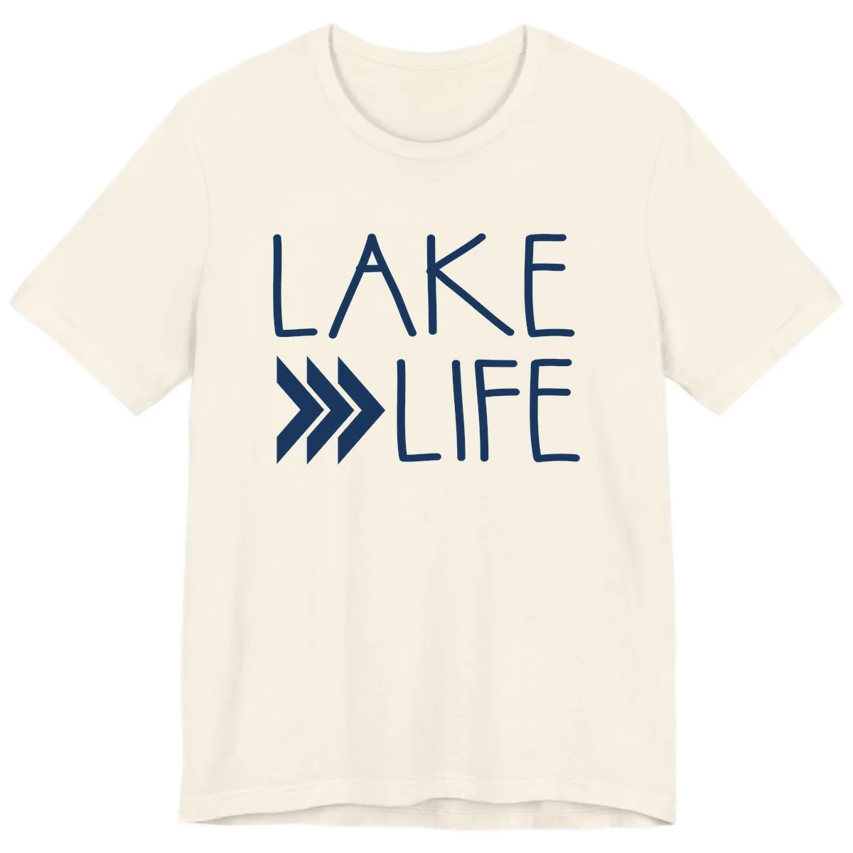 Lake Life Arrow Design Premium T-Shirt in Natural