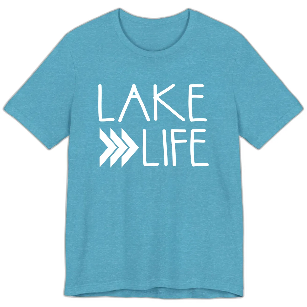 Lake Life Arrow Design Premium T-Shirt in Heather Aqua