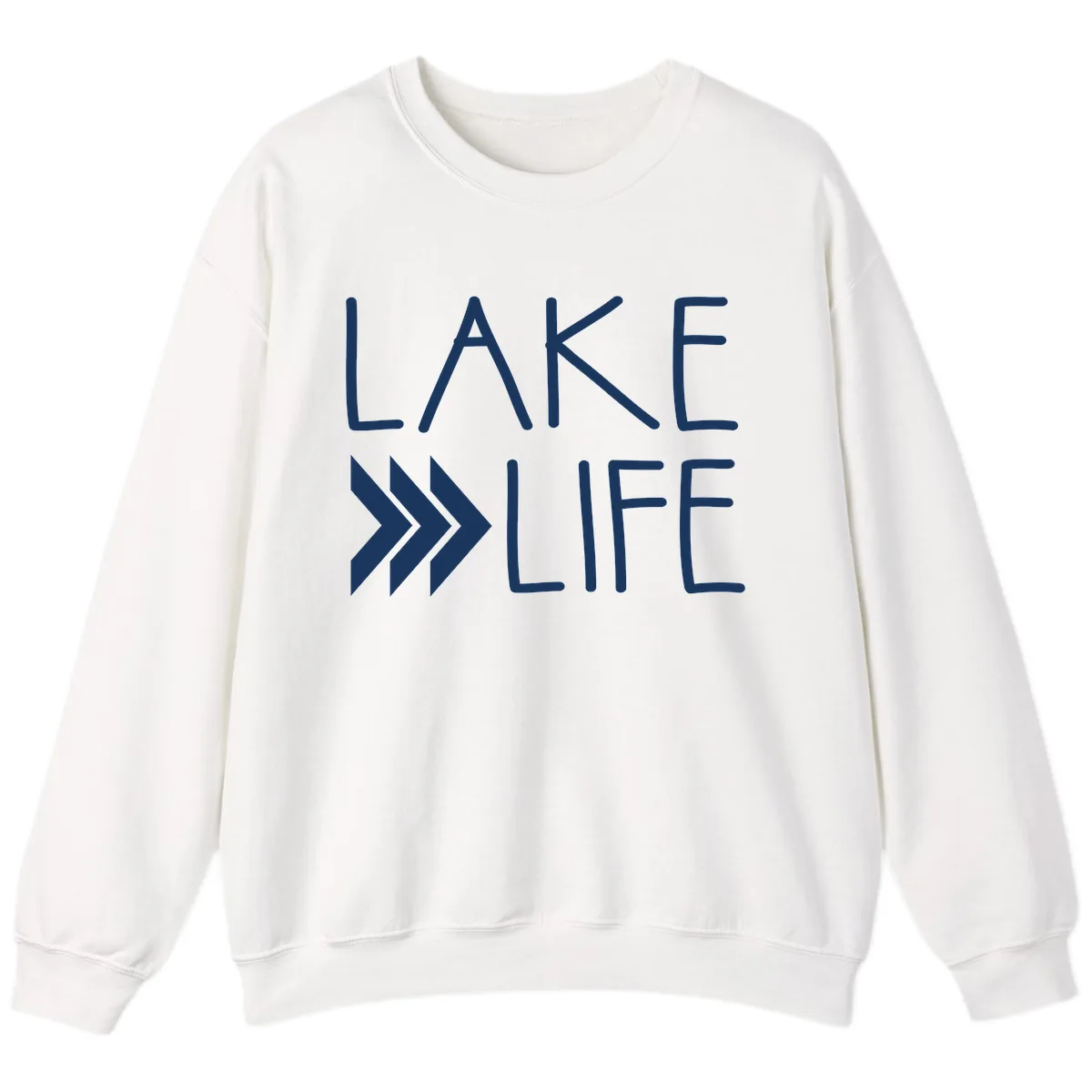 Lake Life Arrow Design Sweatshirt in White
