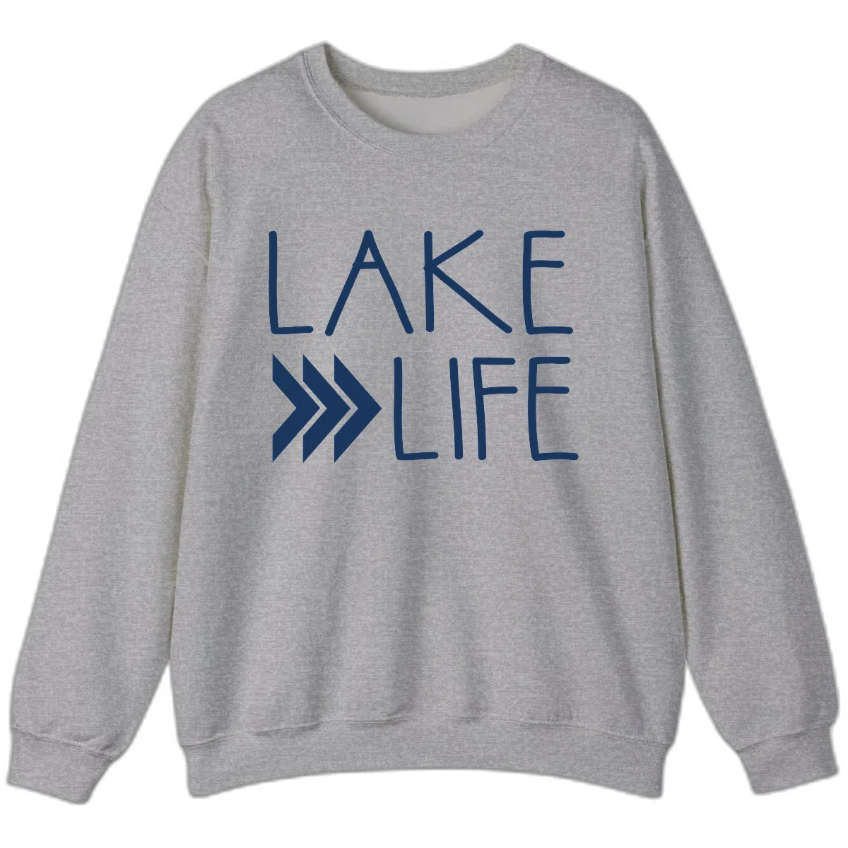 Lake Life Arrow Design Sweatshirt in Sport Grey