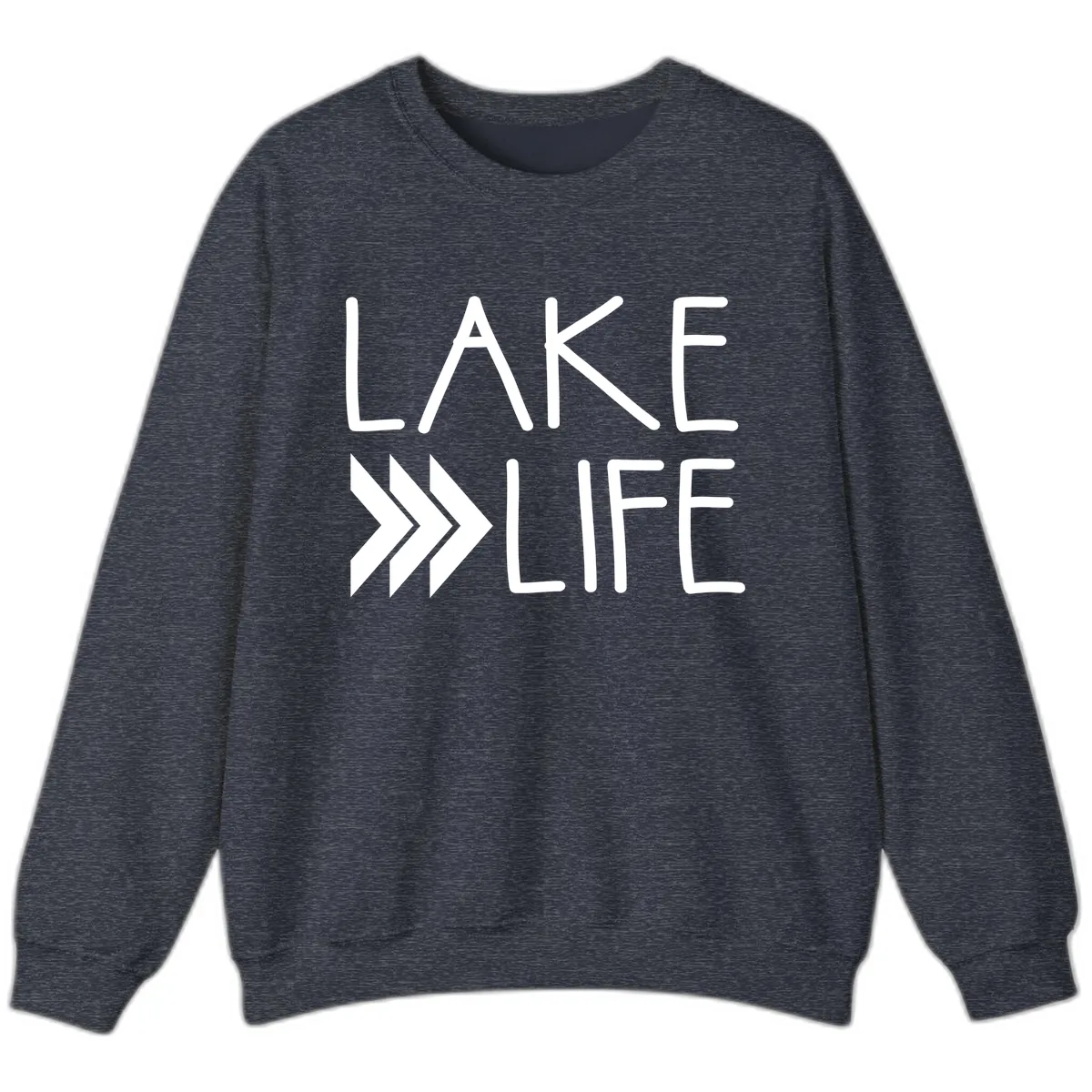 Lake Life Arrow Design Sweatshirt in Heather Sport Dark Navy