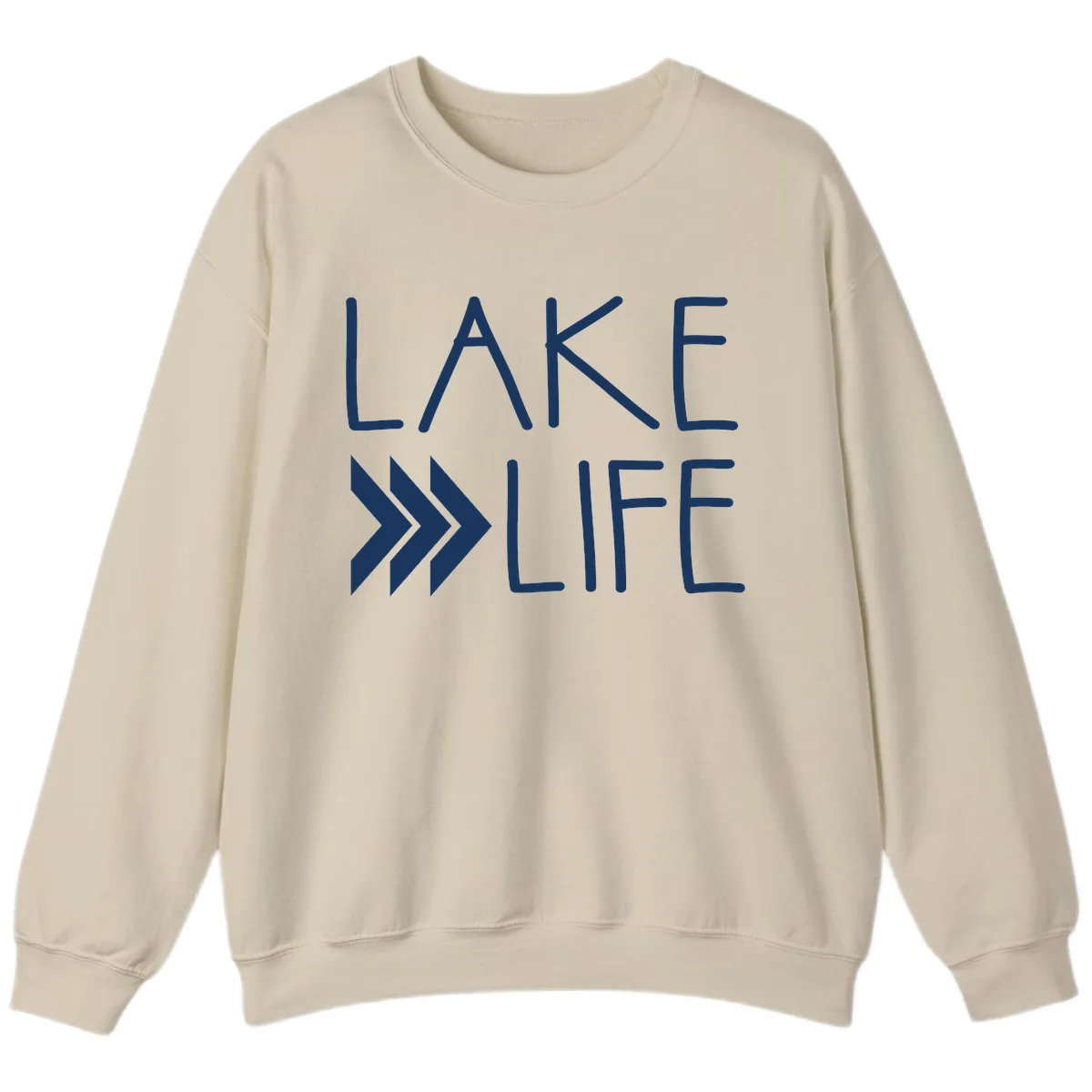 Lake Life Arrow Design Sweatshirt in Sand