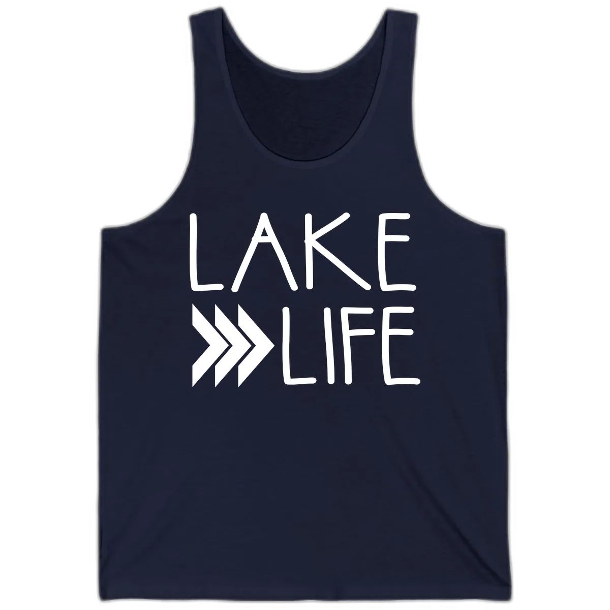 Lake Life Arrow Design Tank in Navy