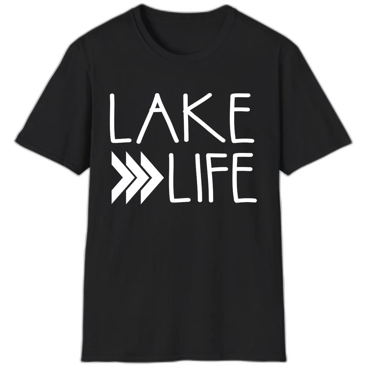 Lake Life Arrow Design T-Shirt in Black