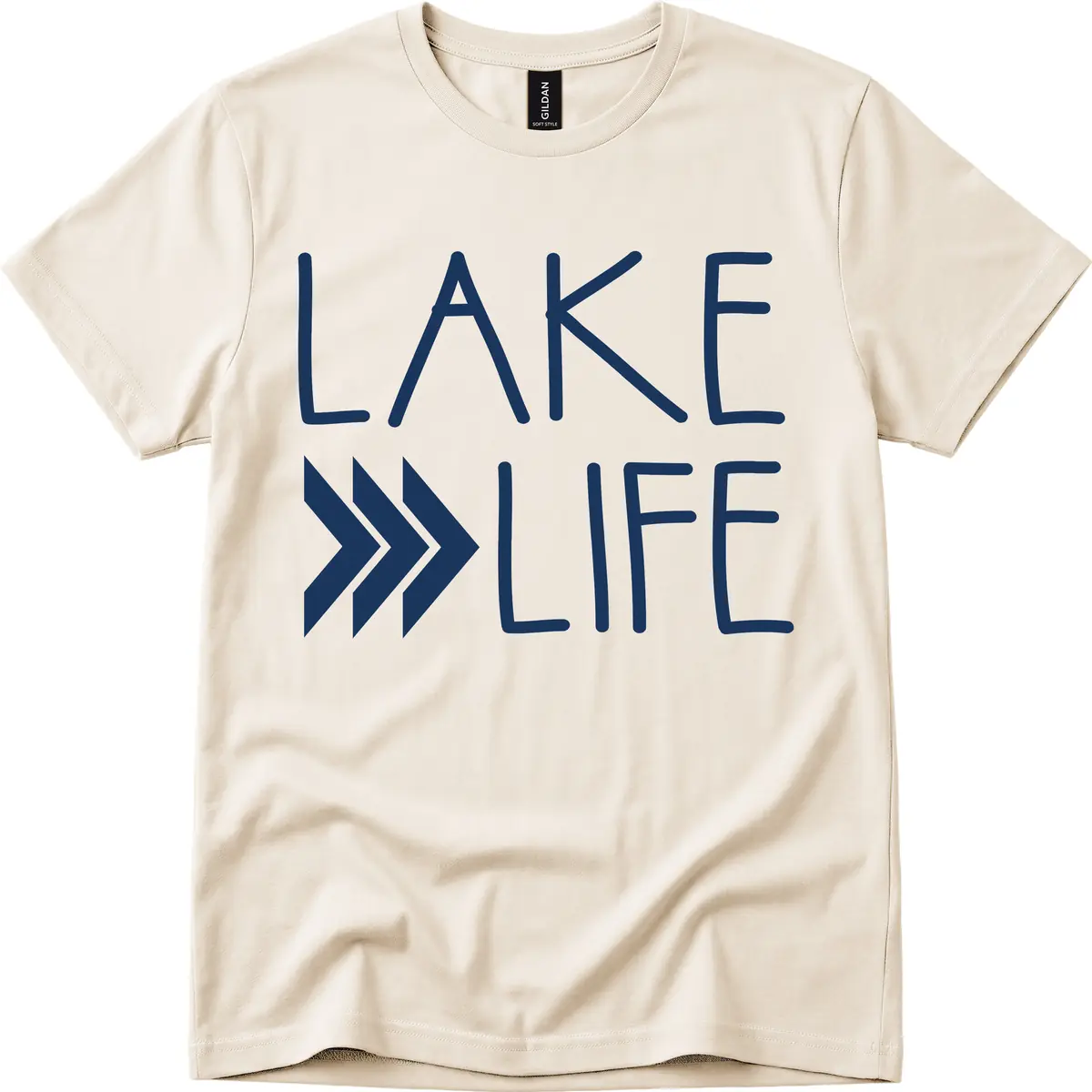 Lake Life Arrow Design T-Shirt in Natural