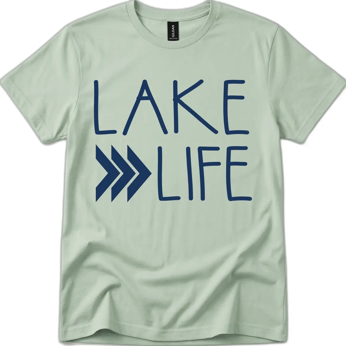 Lake Life Arrow Design T-Shirt in Sage