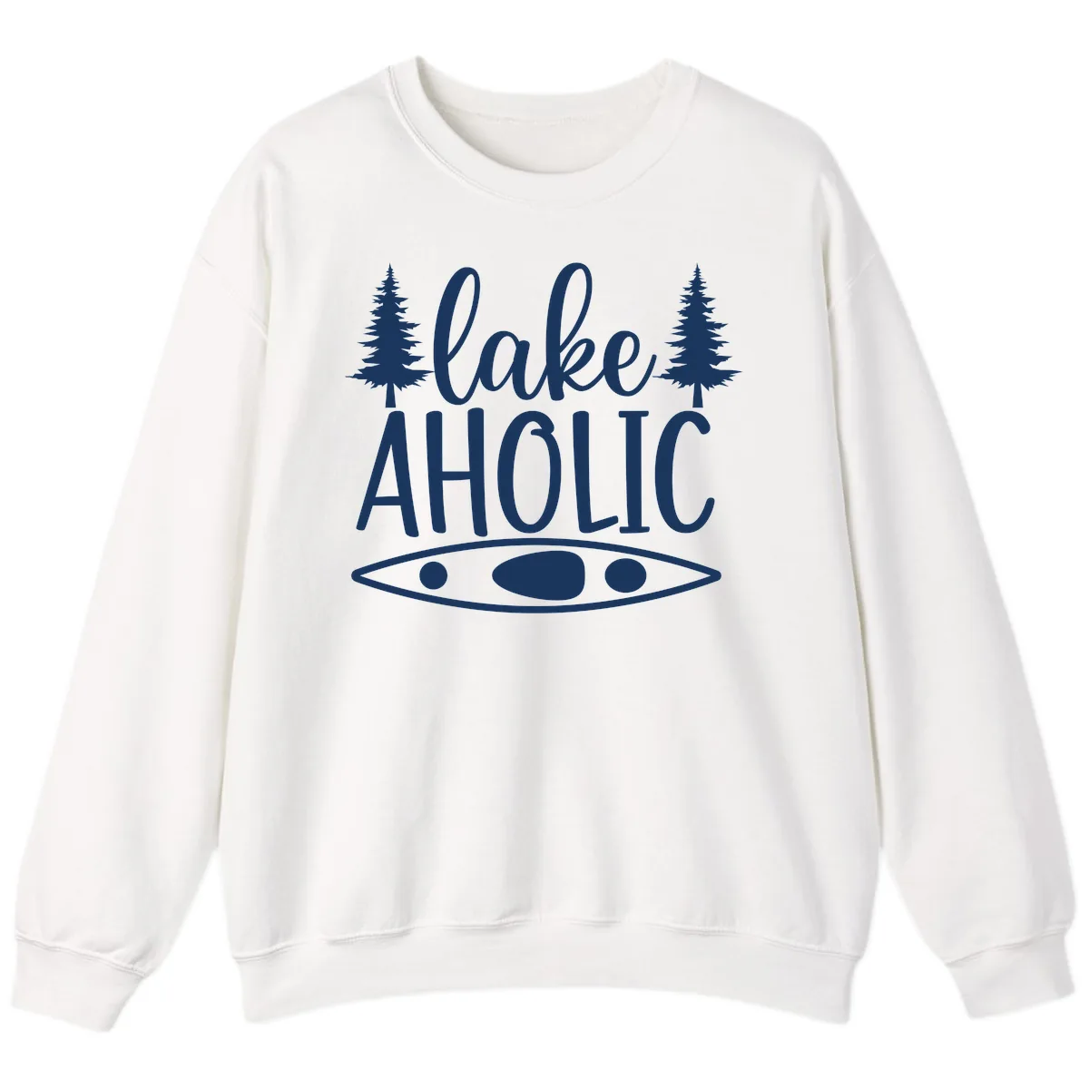Lakeaholic Kayak And Trees Sweatshirt in White