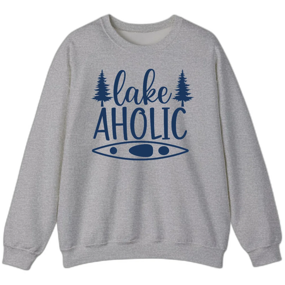 Lakeaholic Kayak And Trees Sweatshirt in Sport Grey