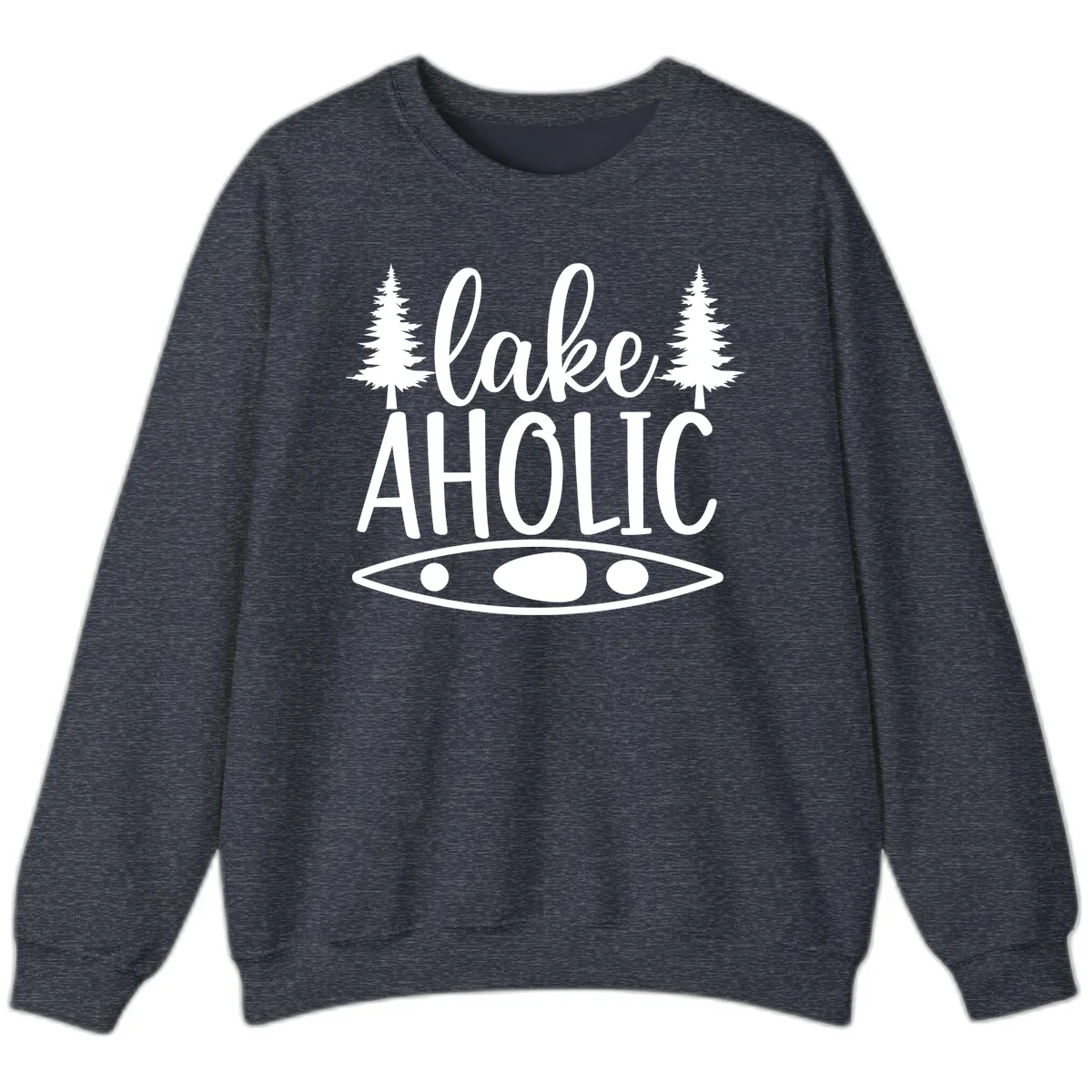 Lakeaholic Kayak And Trees Sweatshirt in Heather Sport Dark Navy