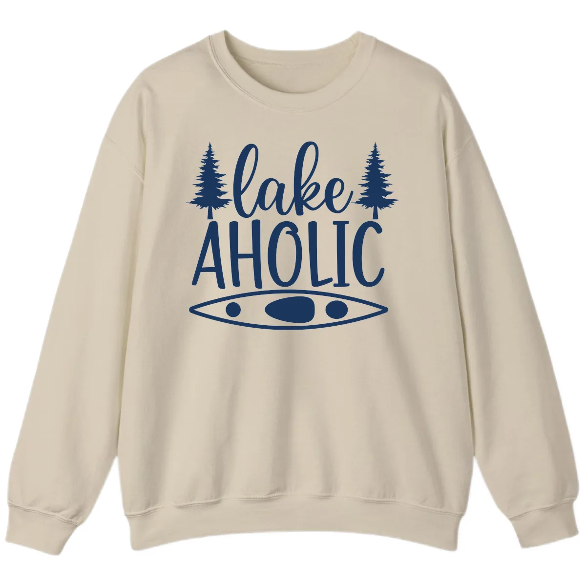 Lakeaholic Kayak And Trees Sweatshirt in Sand