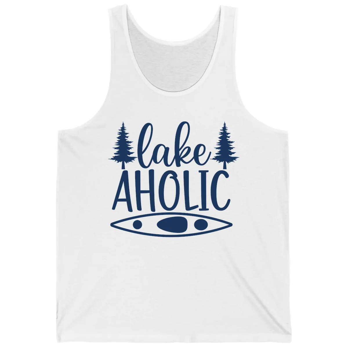 Lakeaholic Kayak And Trees Tank in White