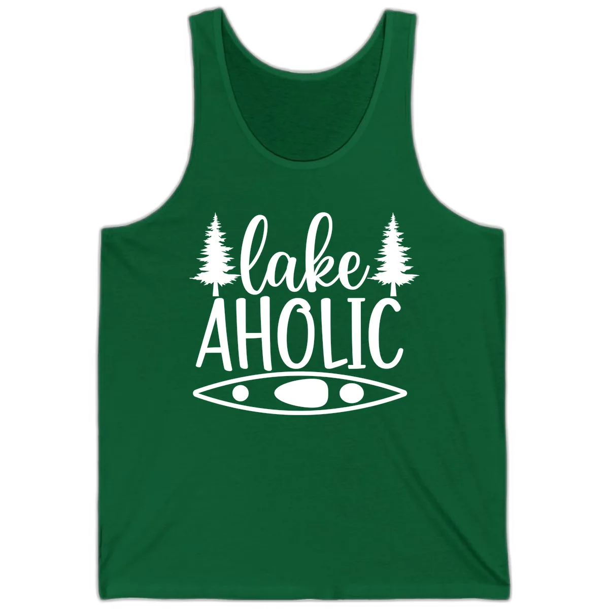 Lakeaholic Kayak And Trees Tank in Kelly