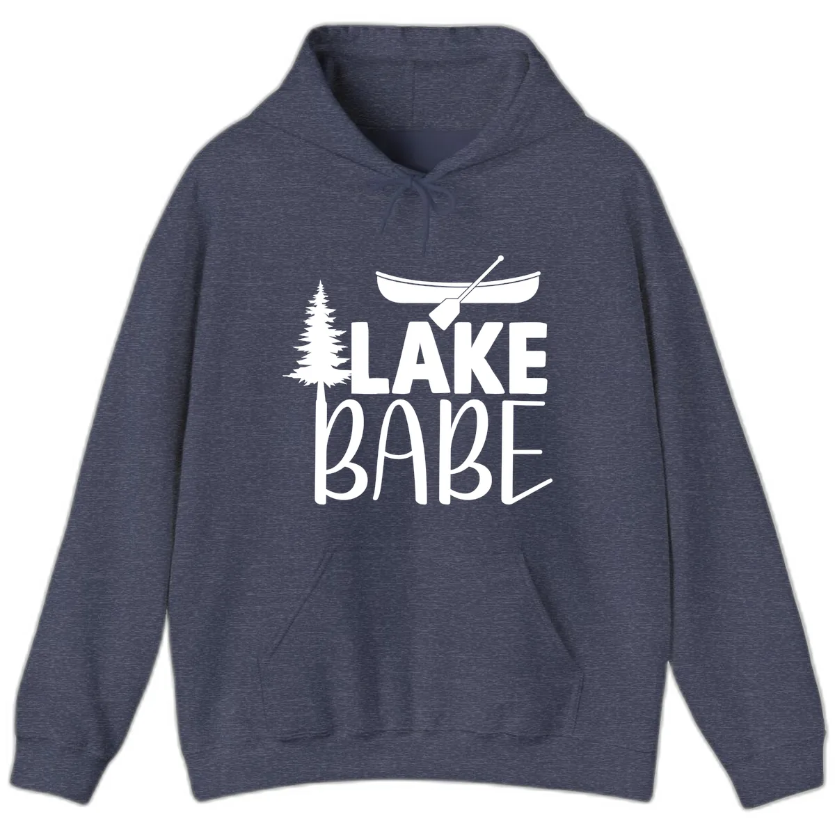 Lake Babe Lake Life Apparel Hoodie in Heather Sport Dark Navy