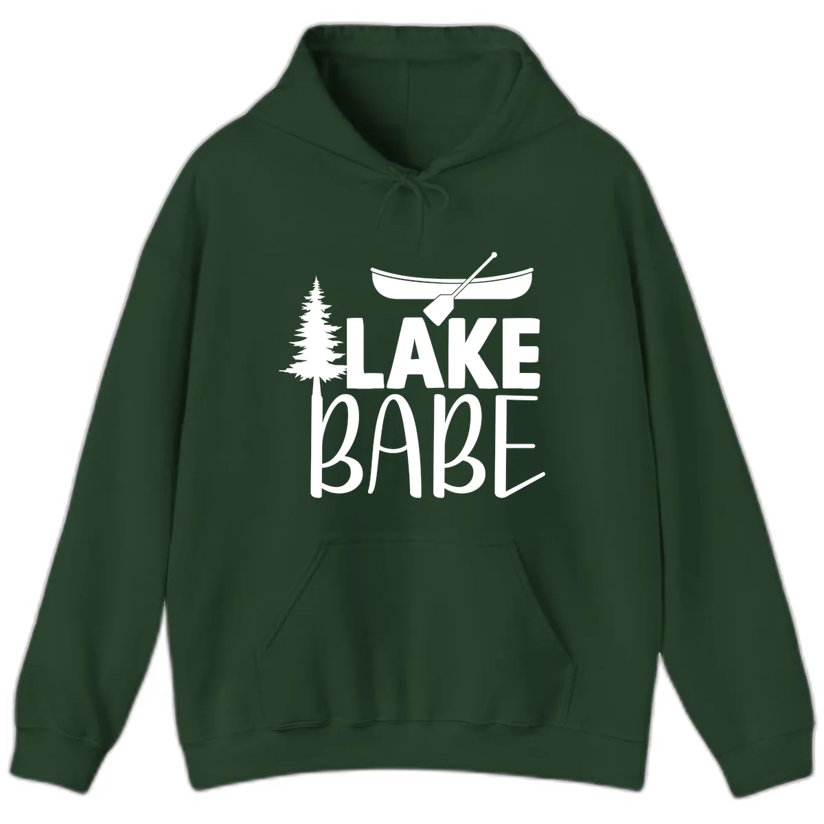 Lake Babe Lake Life Apparel Hoodie in Forest Green