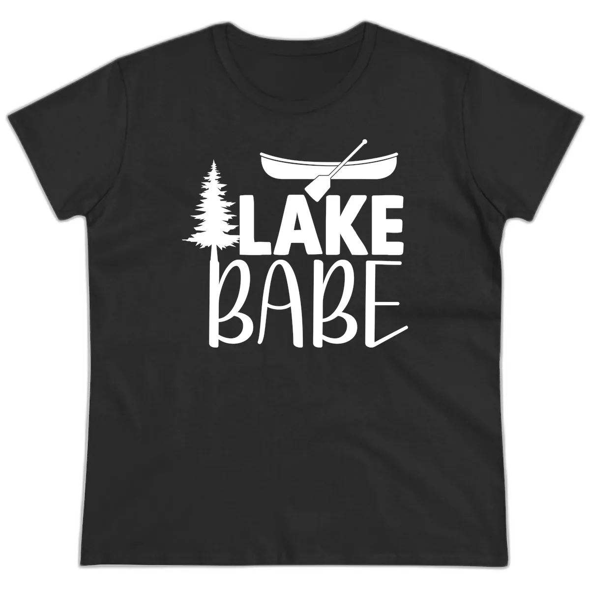 Lake Babe Lake Life Apparel Ladies Tee in Black