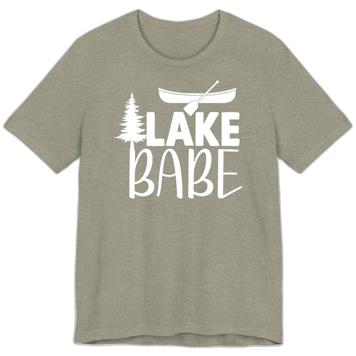 Lake Babe Lake Life Apparel Premium T-Shirt in Heather Stone