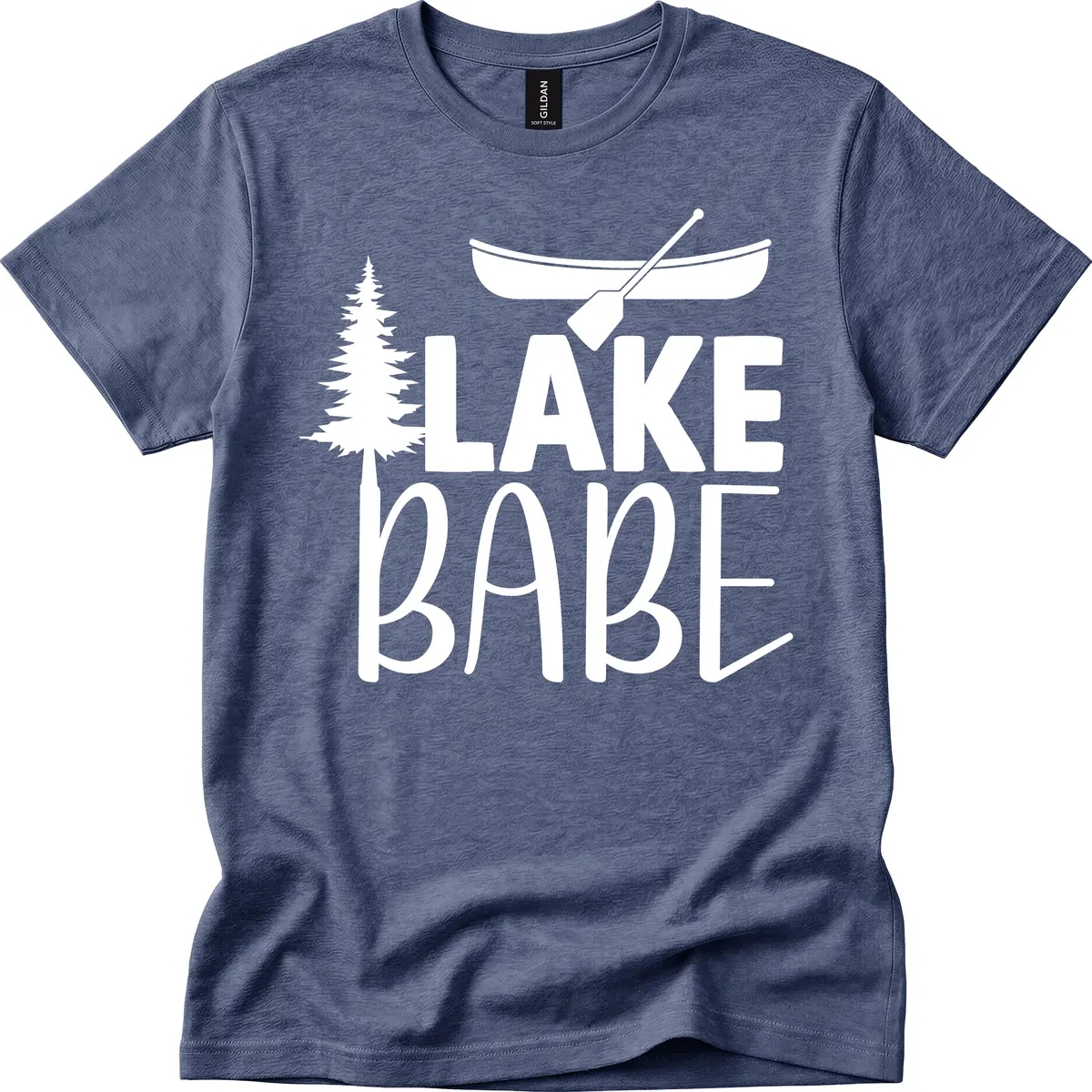 Lake Babe Lake Life Apparel T-Shirt in Heather Navy