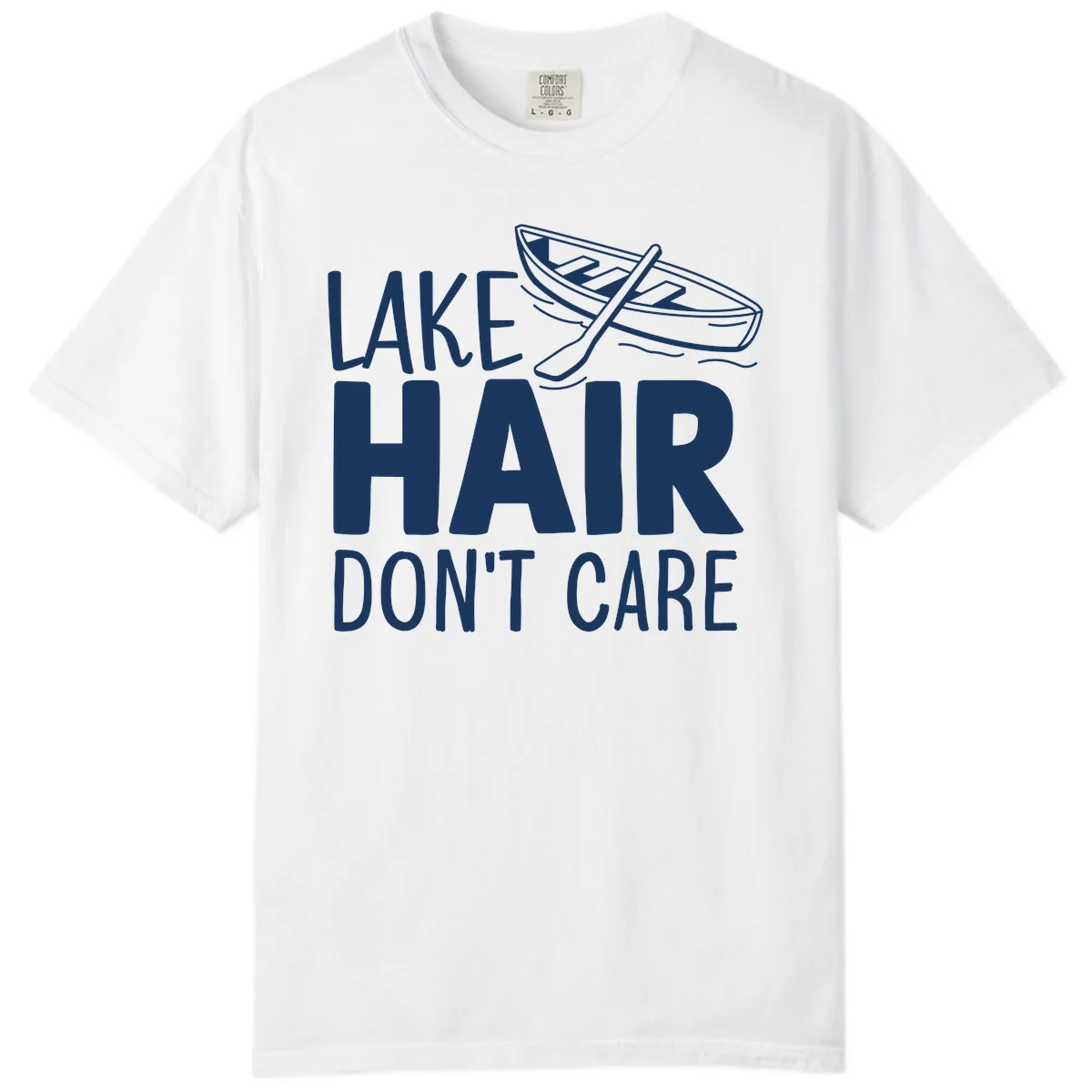 Lake Hair Don't Care Boat Design Comfort Color in White