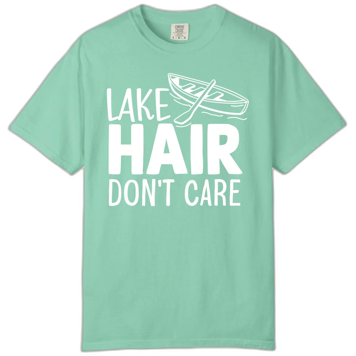 Lake Hair Don't Care Boat Design Comfort Color in Island Reef