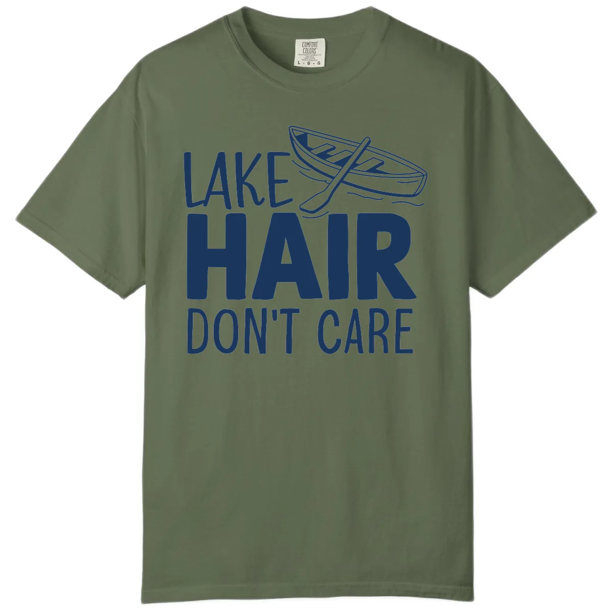 Lake Hair Don't Care Boat Design Comfort Color in Sage