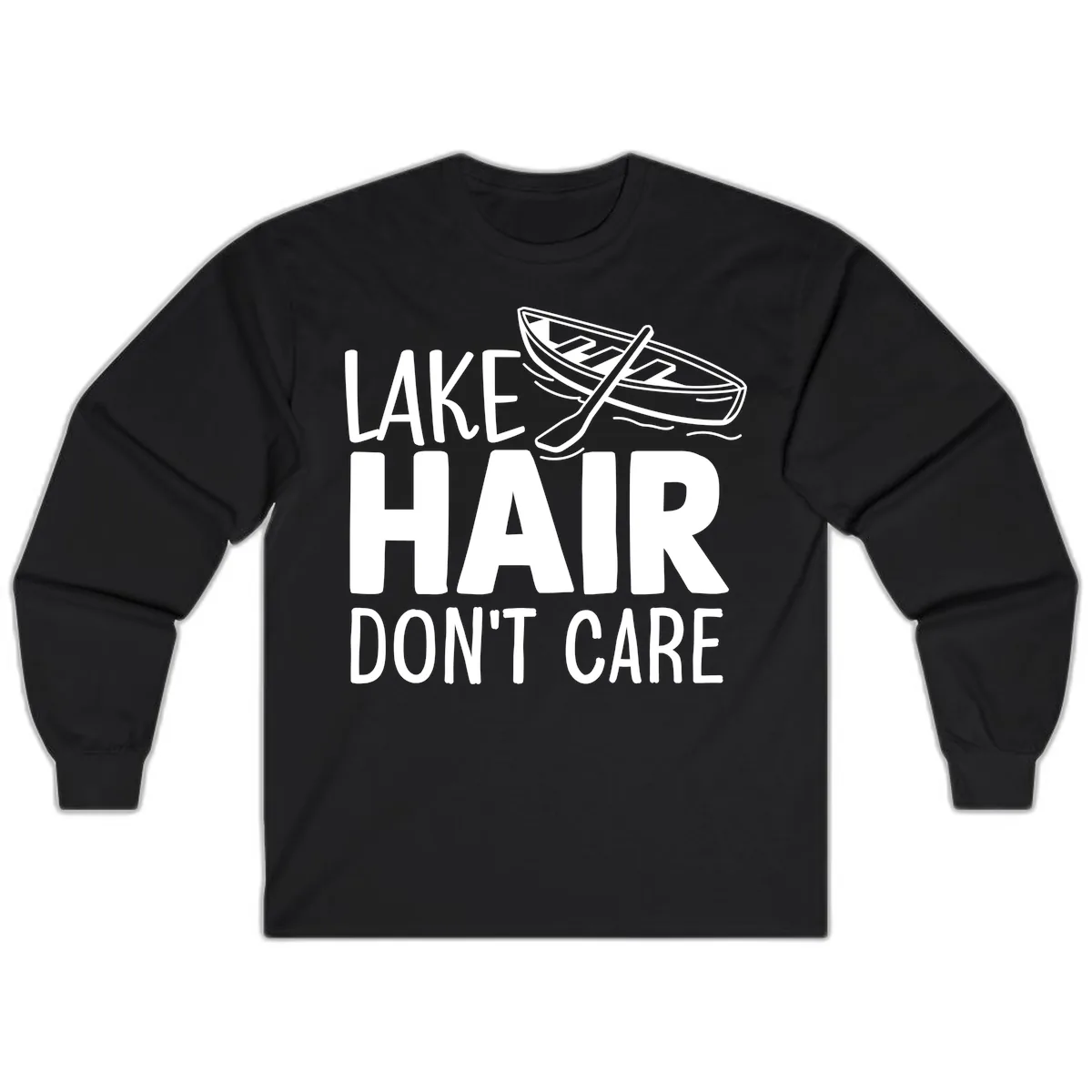 Lake Hair Don't Care Boat Design Long Sleeve in Black
