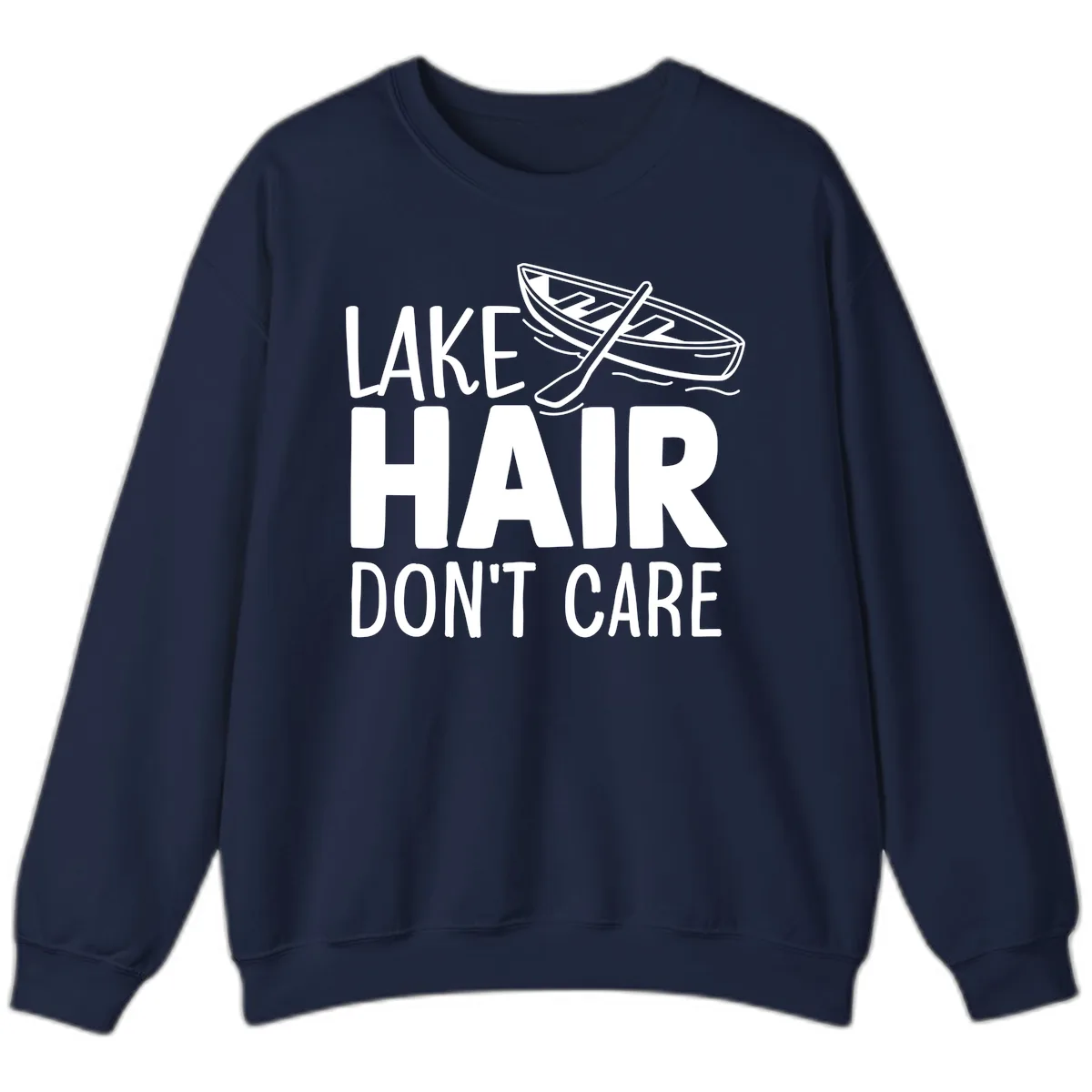 Lake Hair Don't Care Boat Design Sweatshirt in Navy