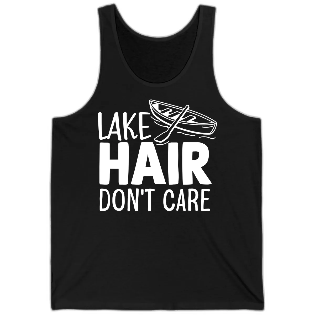 Lake Hair Don't Care Boat Design Tank in Black