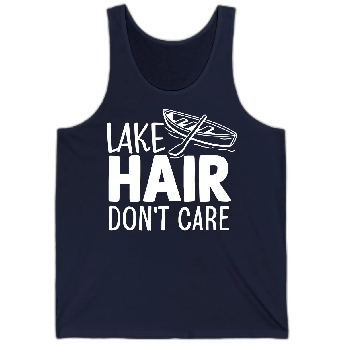 Lake Hair Don't Care Boat Design Tank in Navy
