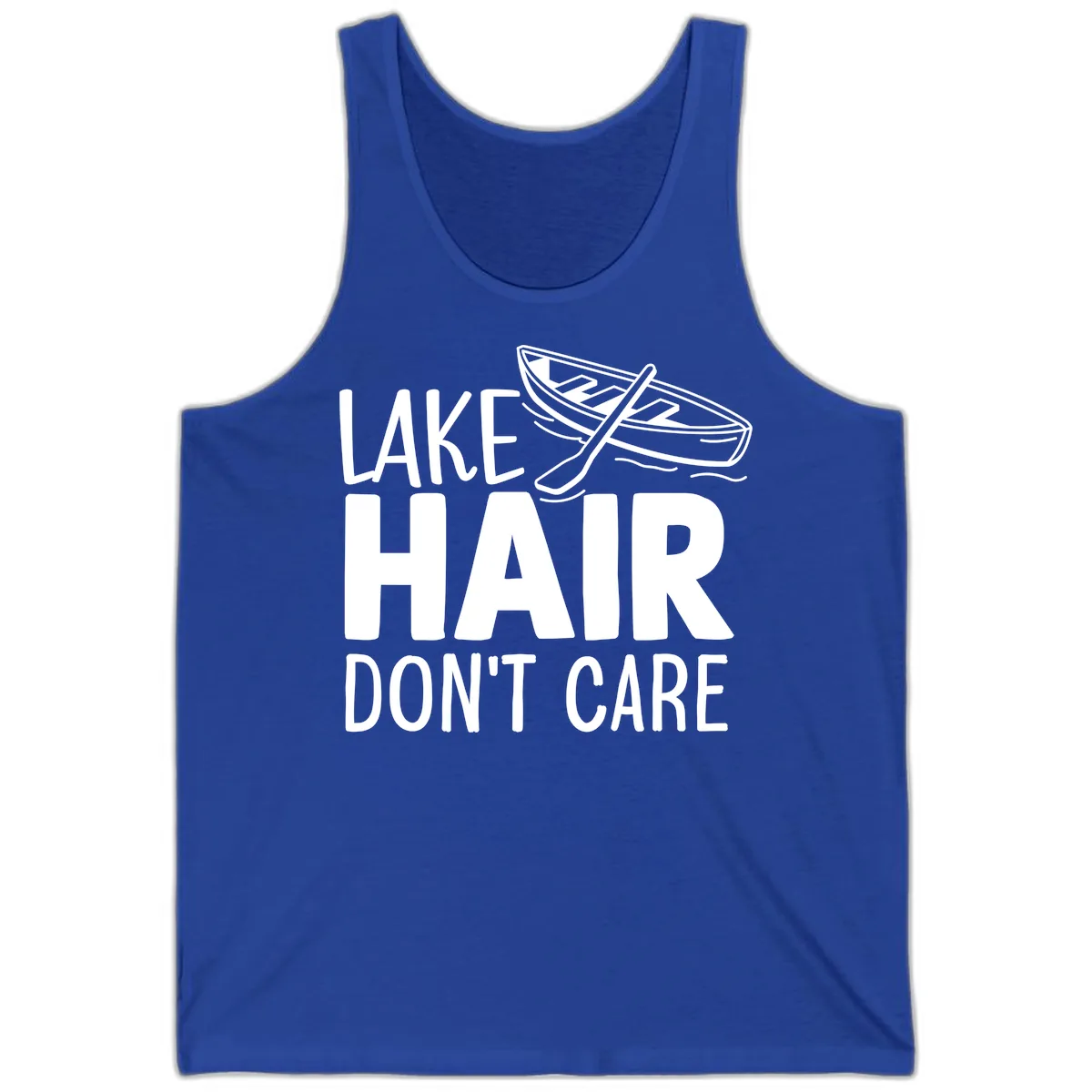 Lake Hair Don't Care Boat Design Tank in True Royal