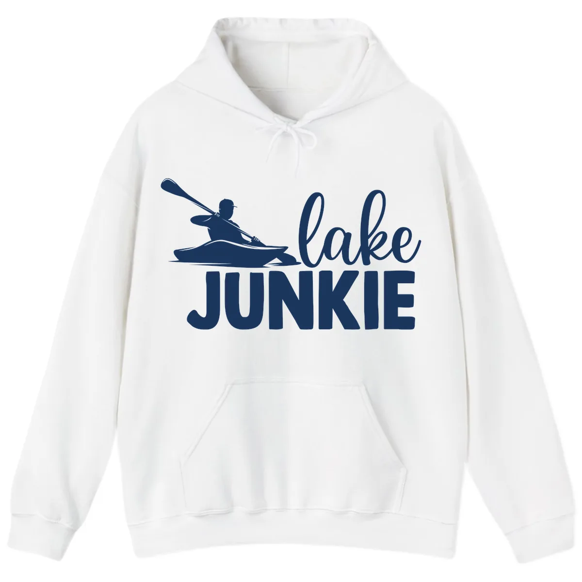 Lake Junkie Kayak Design Hoodie in White