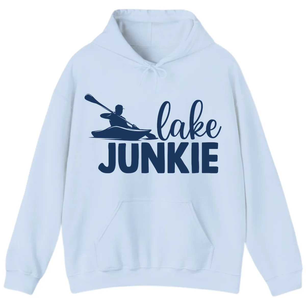 Lake Junkie Kayak Design Hoodie in Light Blue