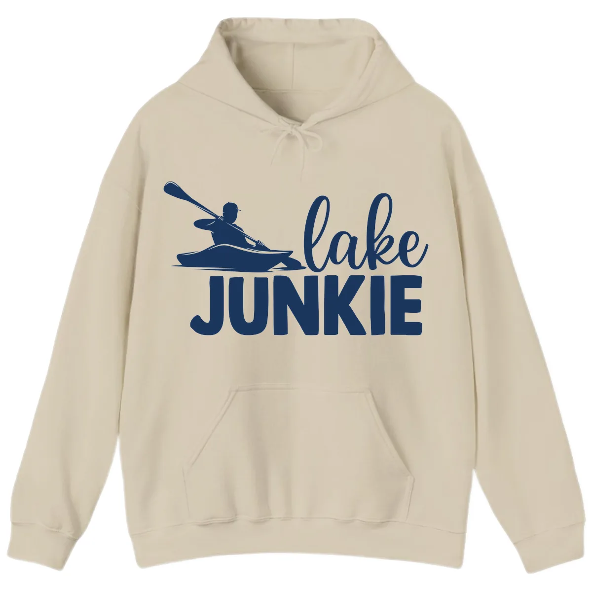 Lake Junkie Kayak Design Hoodie in Sand