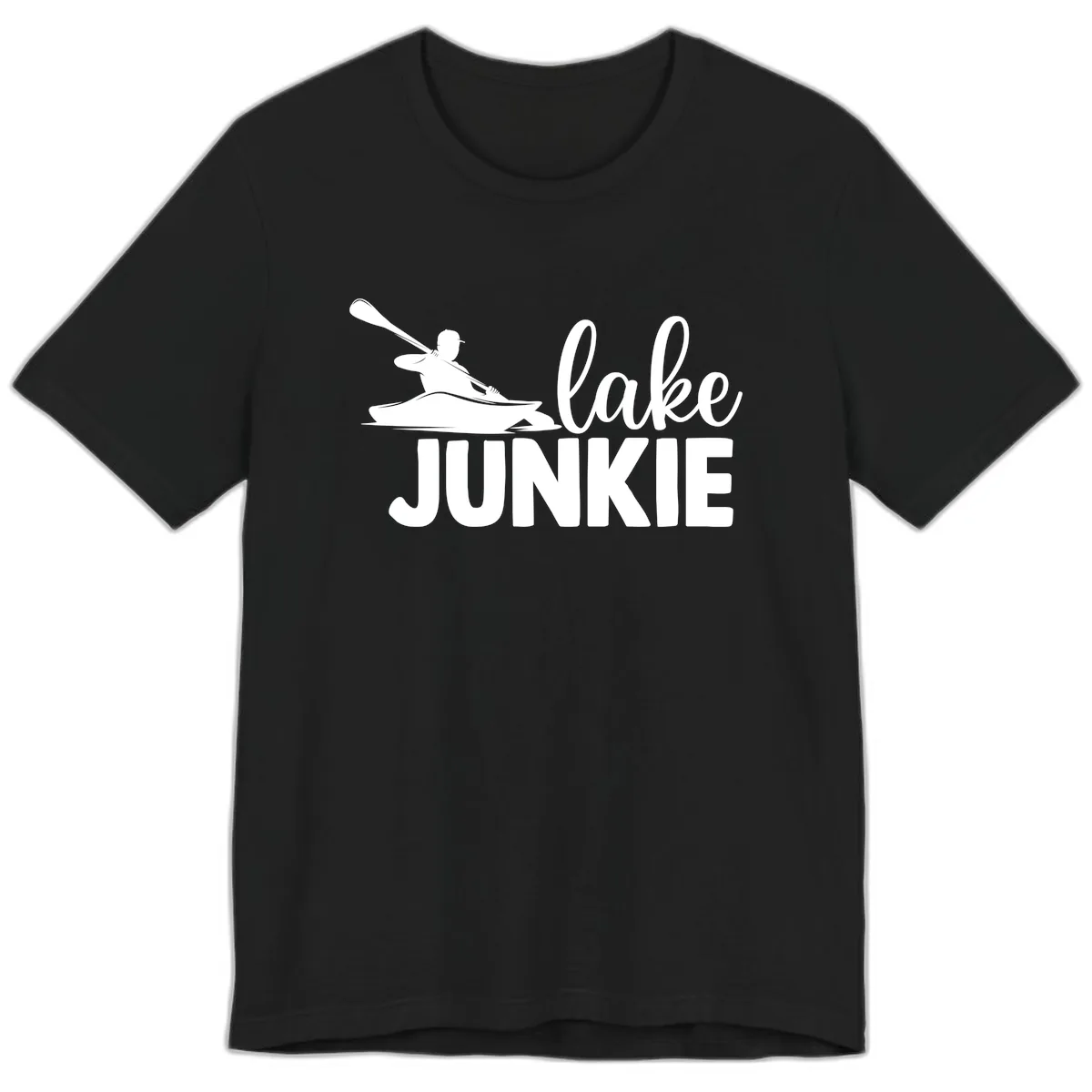 Lake Junkie Kayak Design Premium T-Shirt in Black
