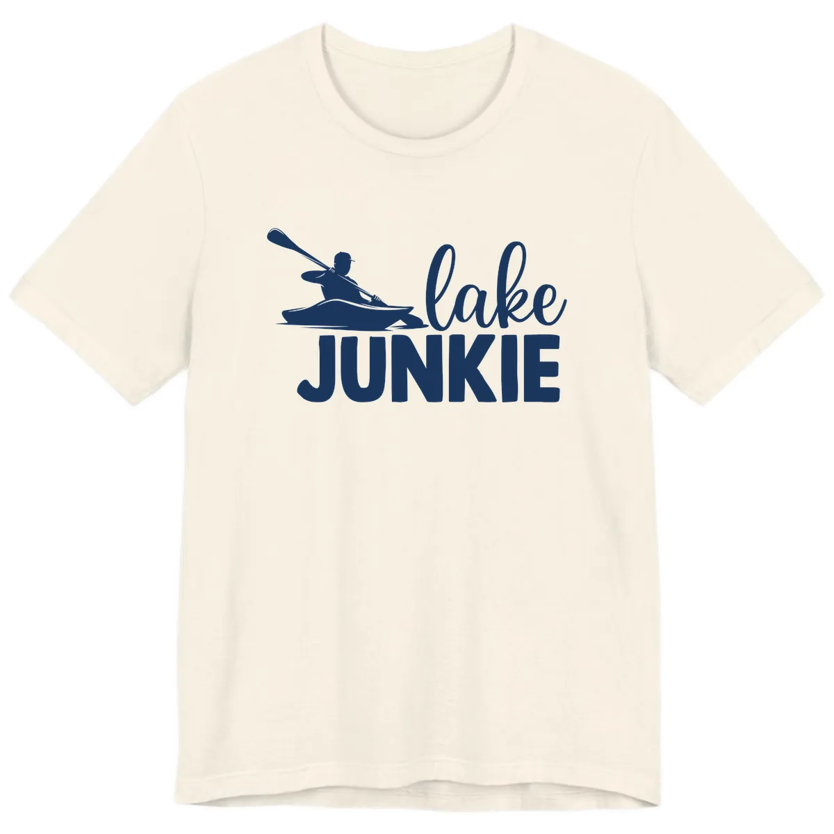 Lake Junkie Kayak Design Premium T-Shirt in Natural