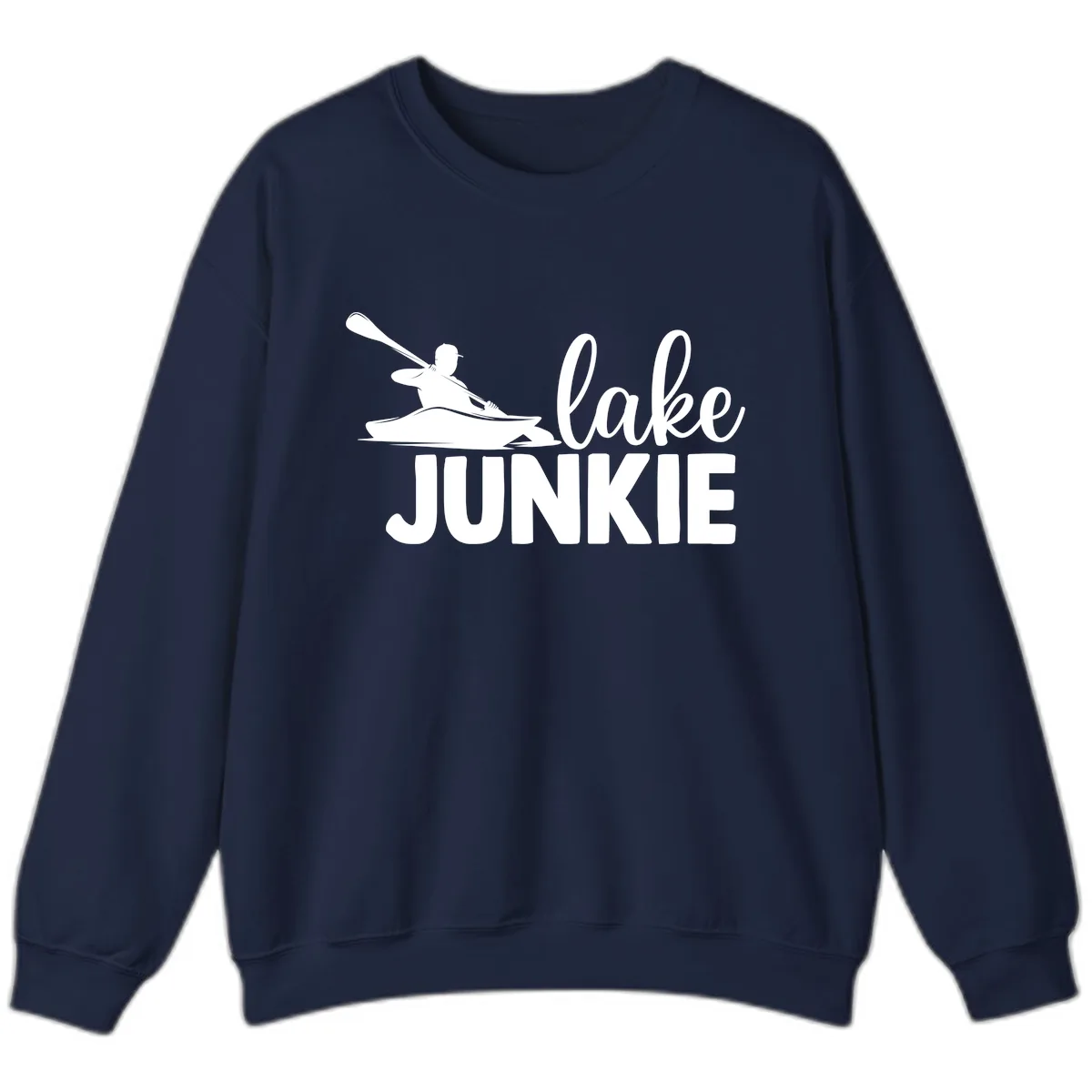 Lake Junkie Kayak Design Sweatshirt in Navy