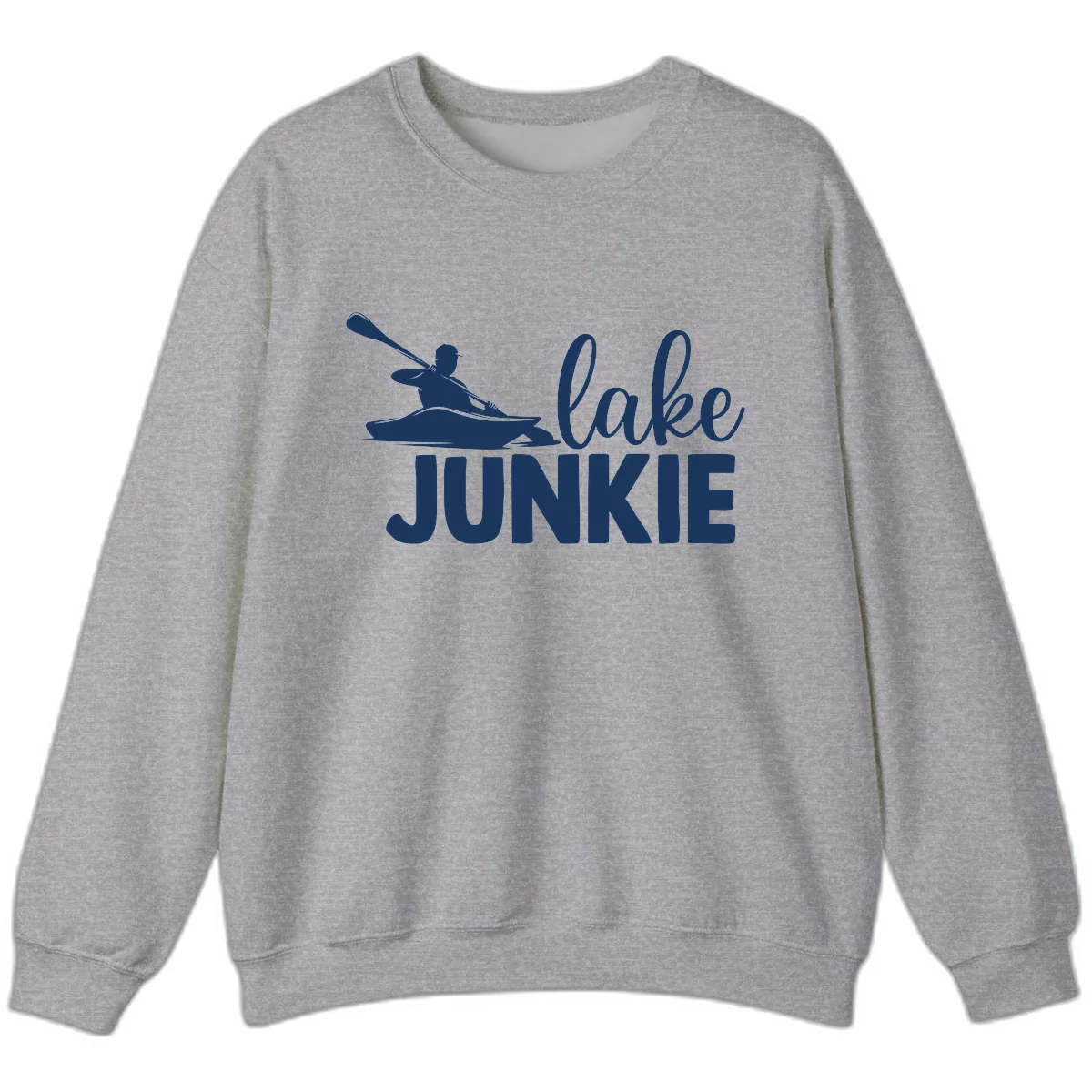Lake Junkie Kayak Design Sweatshirt in Sport Grey