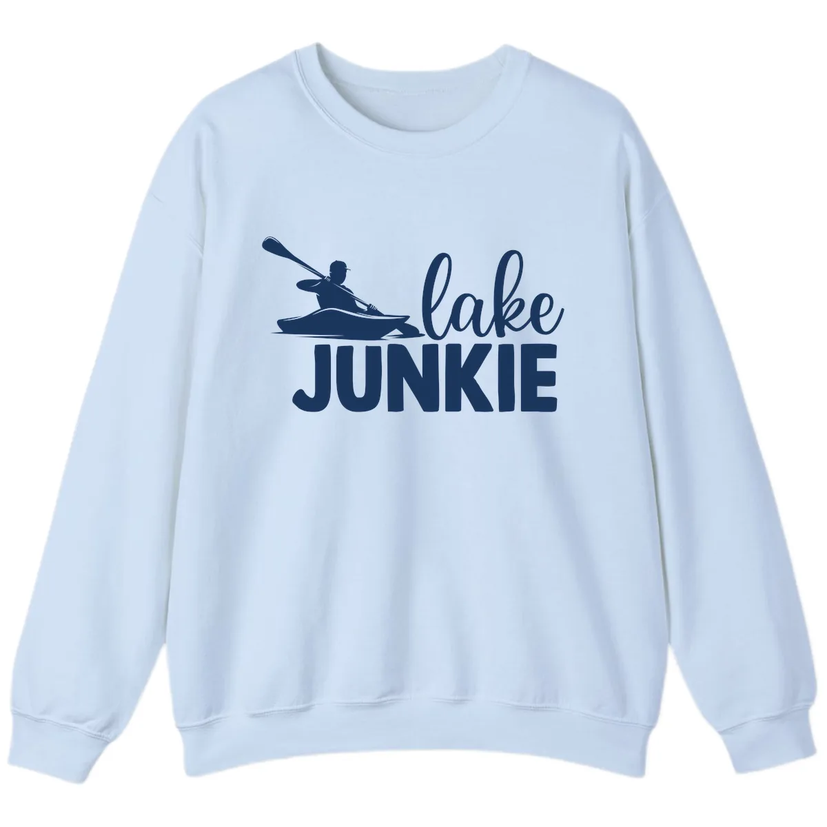 Lake Junkie Kayak Design Sweatshirt in Light Blue