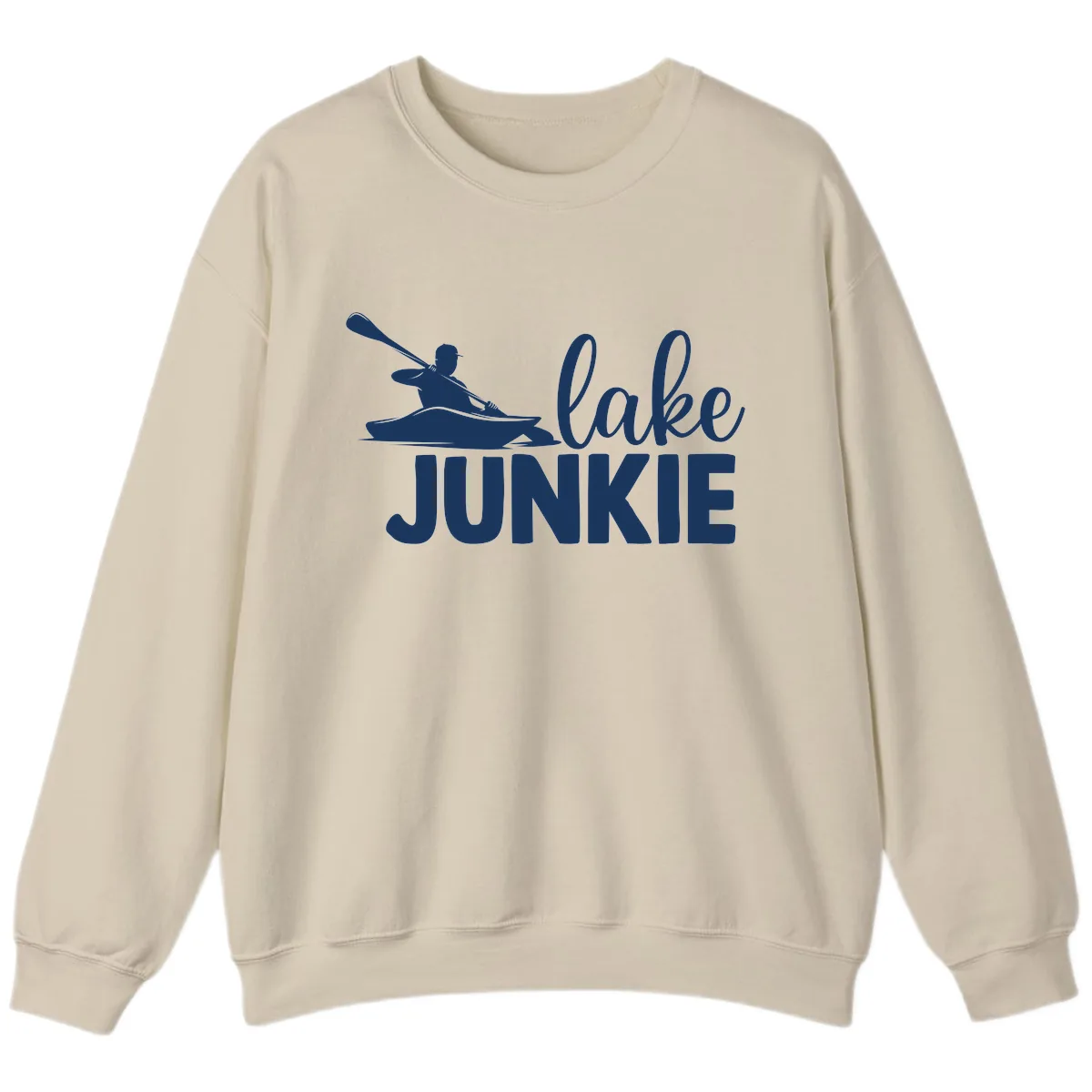 Lake Junkie Kayak Design Sweatshirt in Sand