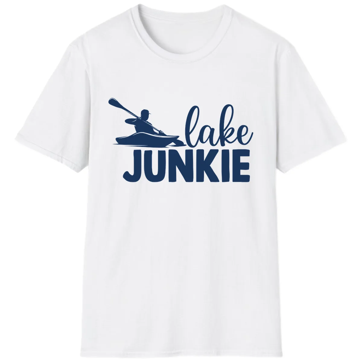 Lake Junkie Kayak Design T-Shirt in White