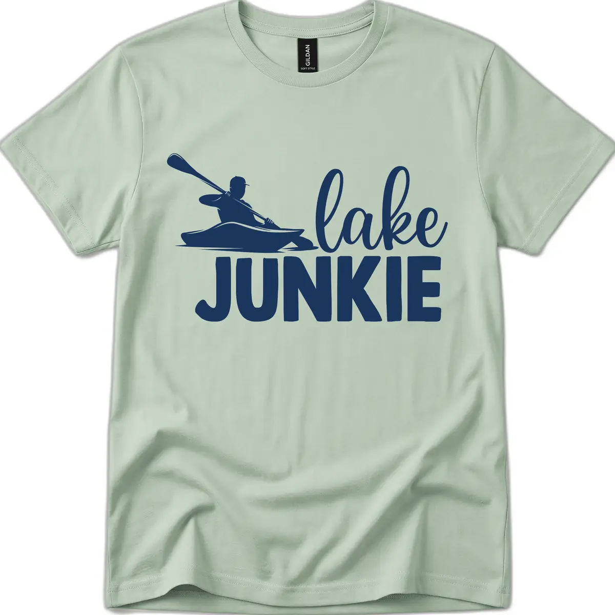 Lake Junkie Kayak Design T-Shirt in Sage