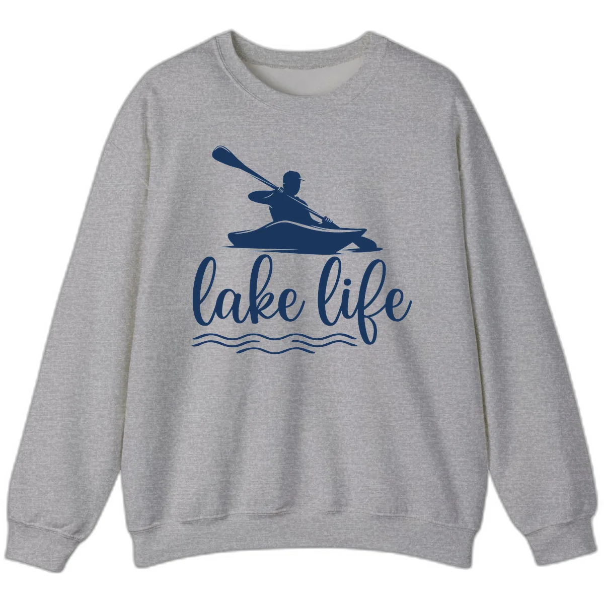 Kayaker Paddling on Lake Life Sweatshirt in Sport Grey