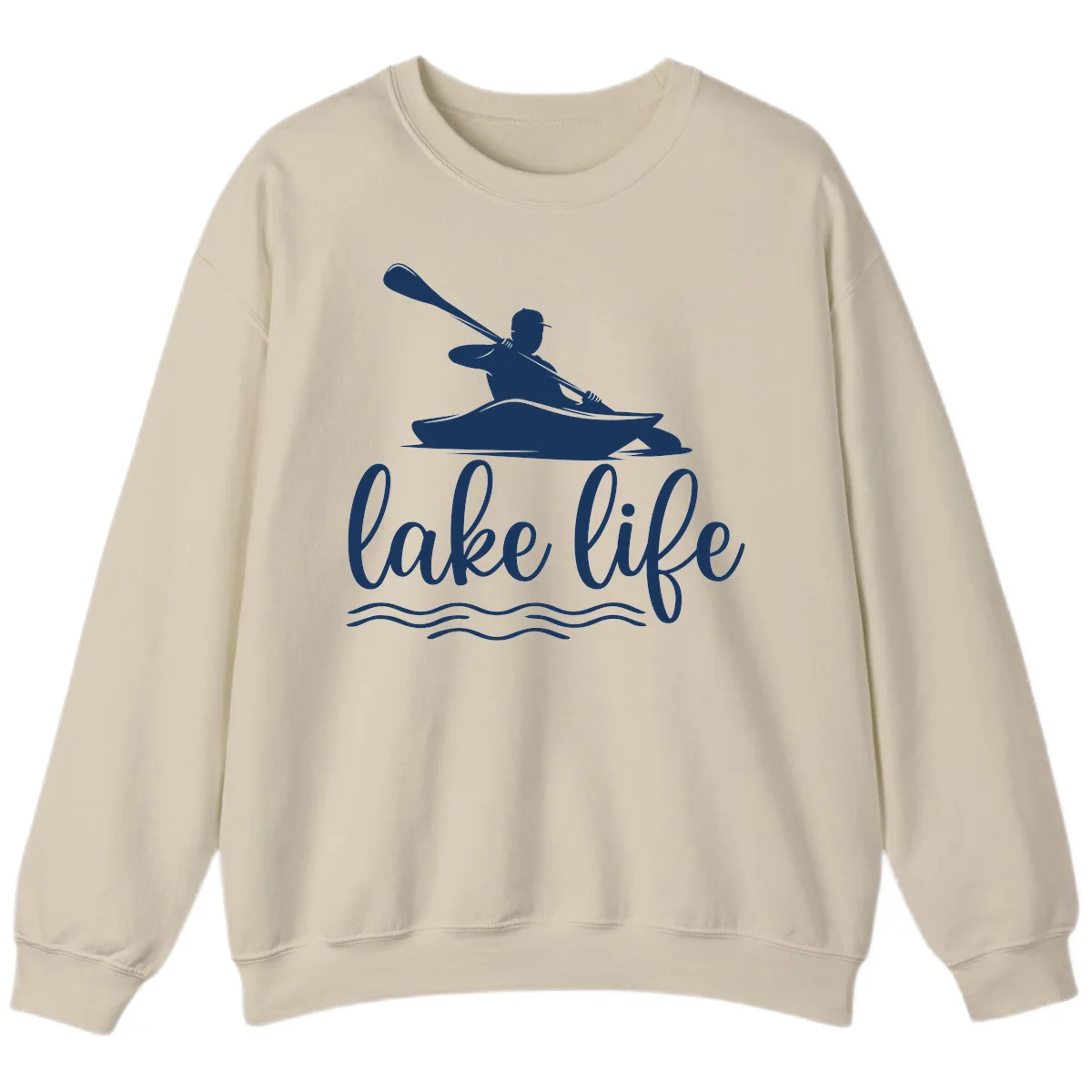 Kayaker Paddling on Lake Life Sweatshirt in Sand